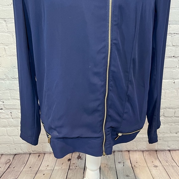 KUT FROM THE KLOTH Moto Style Shirt Lightweight Navy Blue-Large - Picture 5 of 5